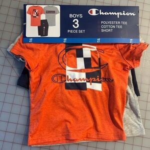 Champion Boys' Orange, Black, and Gray 3-Piece Set
